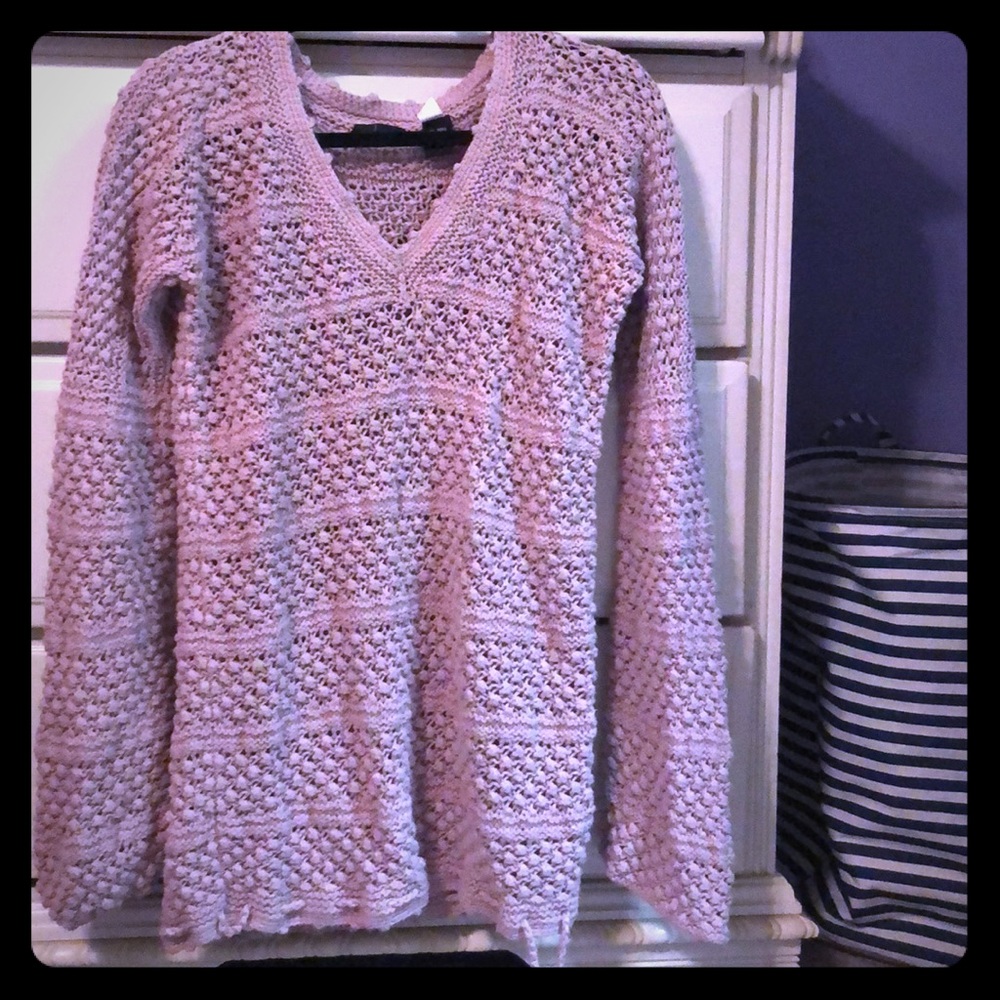 Mauve knit sweater with Bell sleeves